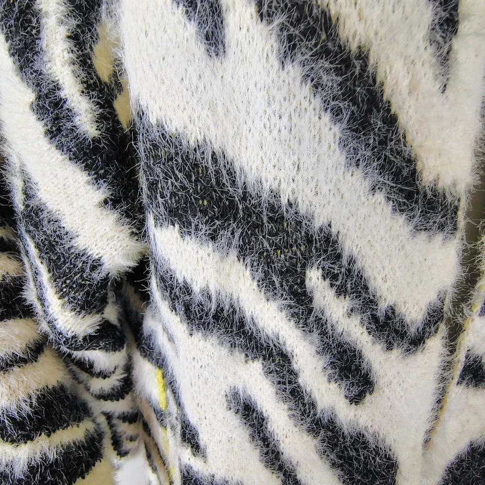 Do Everything In Love Zebra Print Fuzzy Longline Cardigan OS animal mob wife - Picture 4 of 14
